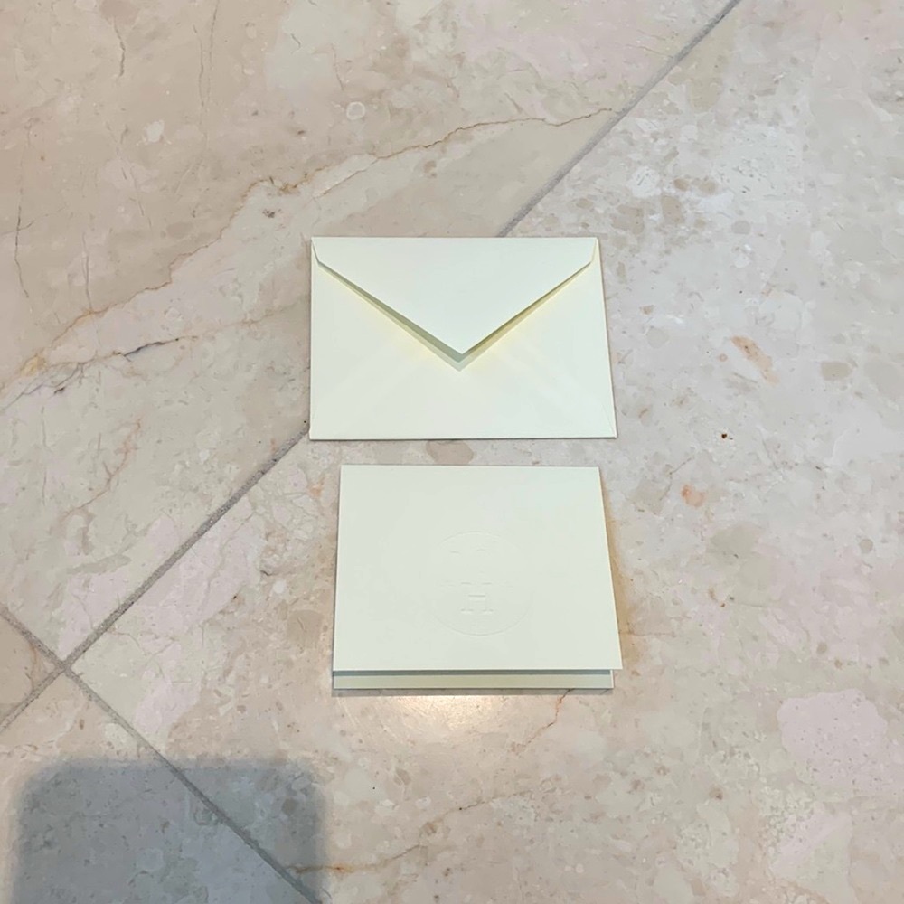 Authentic HERMÈS note card and envelope 3”x3.5”